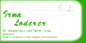 irma loderer business card